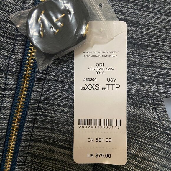 Bebe Blue Strapless Bodycon Dress NWT size XXS - Picture 6 of 7